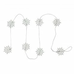 Northlight 5' White Glitter Dusted Wooden Snowflake Christmas Garland