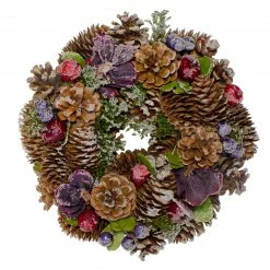 Northlight Iced Pine Cones With Berries Artificial Christmas Wreath, 10-Inch, Unlit
