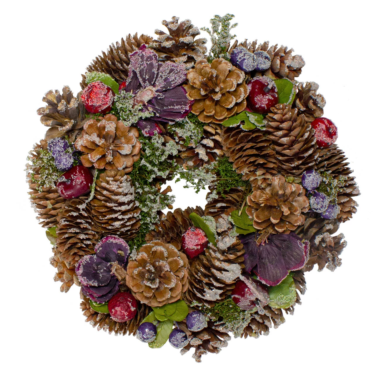 Northlight Iced Pine Cones With Berries Artificial Christmas Wreath, 10-Inch, Unlit 1 Northlight Iced Pine Cones With Berries Artificial Christmas Wreath, 10-Inch, Unlit
