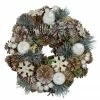 Northlight Frosted Glitter Pine Cone And Berries Artificial Christmas Wreath, 10.5-Inch, Unlit