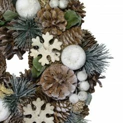 Northlight Frosted Glitter Pine Cone And Berries Artificial Christmas Wreath, 10.5-Inch, Unlit -Wreaths & Garland shop northlight sh36235 2 80073.1665433297