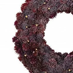 Northlight 12.5"Wine Burgundy Glitter Pine Cone Artificial Christmas Wreath - Unlit -Wreaths & Garland shop northlight sh36241 1 57476.1665610432