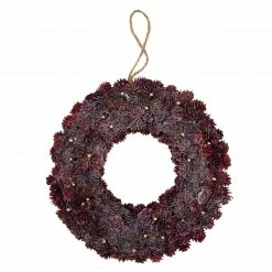 Northlight 12.5"Wine Burgundy Glitter Pine Cone Artificial Christmas Wreath - Unlit