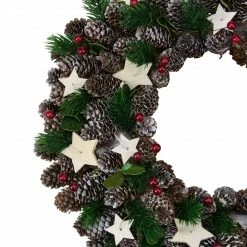 Northlight Pine Cone With Berries And Stars Artificial Christmas Wreath, 14-Inch, Unlit -Wreaths & Garland shop northlight sh86367 1 06408.1588370620