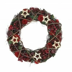 Northlight Apples And Berries With Stars Artificial Christmas Wreath,13-Inch, Unlit -Wreaths & Garland shop northlight sh86392 3 41686.1602682571