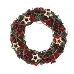 Northlight Apples And Berries With Stars Artificial Christmas Wreath,13-Inch, Unlit