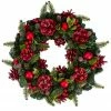 Northlight 13" Red And Green Pine Cones And Ornaments Christmas Wreath
