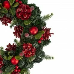 Northlight 13" Red And Green Pine Cones And Ornaments Christmas Wreath -Wreaths & Garland shop northlight sh89565 2 updated 51506.1618414103