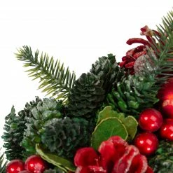 Northlight 13" Red And Green Pine Cones And Ornaments Christmas Wreath -Wreaths & Garland shop northlight sh89565 4 updated 74752.1618414103