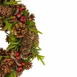 Northlight Green And Brown Pine Cone And Berry Christmas Wreath - 13" Unlit -Wreaths & Garland shop northlight sh89583 2 updated 70108.1618414096