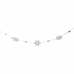 Northlight 5.25' White Glitter Dusted Snowflake Christmas Garland