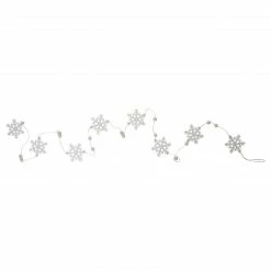 Northlight 5.25' White Glitter Dusted Snowflake Christmas Garland -Wreaths & Garland shop northlight sh89664 86219.1604888188