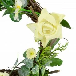 Northlight Mini Rose And Foliage Spring Wreath, Yellow 7" -Wreaths & Garland shop northlight sh91611 1 89473.1620236563
