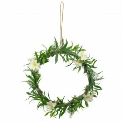 Northlight Mini Floral And Foliage Spring Wreath, Yellow 9"