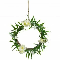 Northlight Mini Floral And Foliage Spring Wreath, Yellow 7"