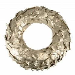 Northlight Gold Layered Leaves Christmas Wreath, 15.5-Inch, Unlit