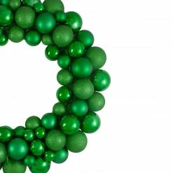 Northlight Green 3-Finish Shatterproof Ball Christmas Wreath - 24-Inch, Unlit -Wreaths & Garland shop northlight sm91060 1 78036.1602681696