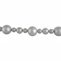Northlight 6' Shatterproof Ball 3-Finish Silver Splendor Christmas Garland -Wreaths & Garland shop northlight sm91066 1 32945.1603332187