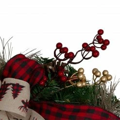 Northlight Bows And Berries Artificial Christmas Wreaths - 24-Inch, Unlit -Wreaths & Garland shop northlight sm91185 2 76878.1602681696