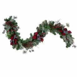 Northlight 6' X 12" Dual Plaid And Berries Artificial Christmas Garland - Unlit