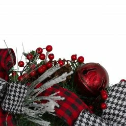 Northlight Plaid And Houndstooth And Red Berries Artificial Christmas Wreath - 24-Inch, Unlit -Wreaths & Garland shop northlight sm91191 2 34235.1663860830