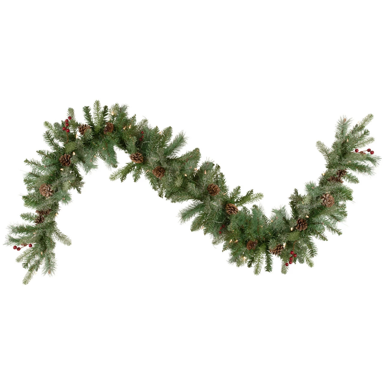 Northlight 9' X 12 Pre-Lit Snowy Waterloo Pine Artificial Christmas Garland - Clear Lights 1 Northlight 9' X 12 Pre-Lit Snowy Waterloo Pine Artificial Christmas Garland - Clear Lights