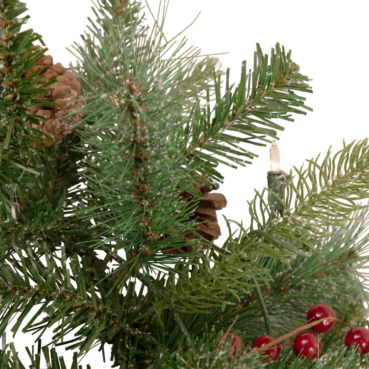Northlight 9' X 12 Pre-Lit Snowy Waterloo Pine Artificial Christmas Garland - Clear Lights 3 Northlight 9' X 12 Pre-Lit Snowy Waterloo Pine Artificial Christmas Garland - Clear Lights - Image 3