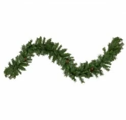 Northlight 9' X 14" Black River Pine With Pine Cones Artificial Christmas Garland, Unlit