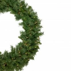 Northlight Pre-Lit Black River Pine Artificial Christmas Wreath, 48-Inch, Clear Lights -Wreaths & Garland shop northlight sm93063 2 02671.1655486516