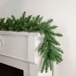 Alternative view of Northlight 9' X 12 Pre-Lit Winona Fir Artificial Christmas Garland - Clear Lights