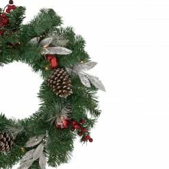 Northlight 24" Pre-Lit Decorated Frosted Pine Cone And Berries Artificial Christmas Wreath 7 Northlight 24" Pre-Lit Decorated Frosted Pine Cone And Berries Artificial Christmas Wreath -Wreaths & Garland shop northlight sm93363 2 42455.1661887121