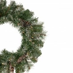 Northlight 24" Pre-Lit Artificial Frosted Pine And Pine Cone Christmas Wreath -Wreaths & Garland shop northlight sm93368 2update 33944.1661885726