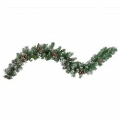 Northlight 6' X 9" Pre-Lit Decorated Frosted Pine And Pine Cone Artificial Christmas Garland