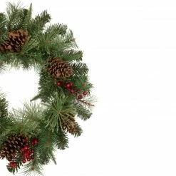 Northlight 24" Pre-Lit Artificial Mixed Pine And Berries Christmas Wreath 7 Northlight 24" Pre-Lit Artificial Mixed Pine And Berries Christmas Wreath -Wreaths & Garland shop northlight sm93371 2 61644.1661887125