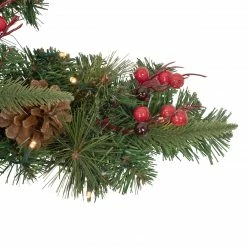Northlight 32" Pre-Lit Artificial Mixed Pine And Berries Christmas Snowflake Wreath -Wreaths & Garland shop northlight sm93372 3 52917.1661885730