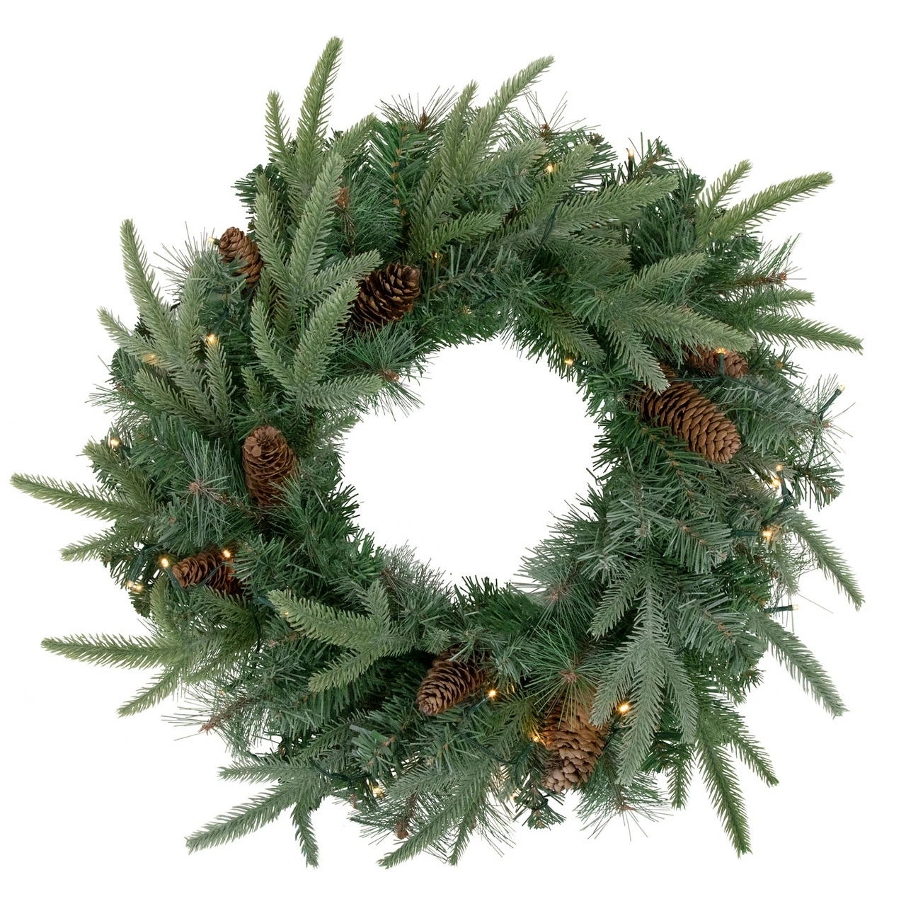 Northlight 24" Pre-Lit Artificial Mixed Pine And Pine Cone Christmas Wreath 1 Northlight 24" Pre-Lit Artificial Mixed Pine And Pine Cone Christmas Wreath