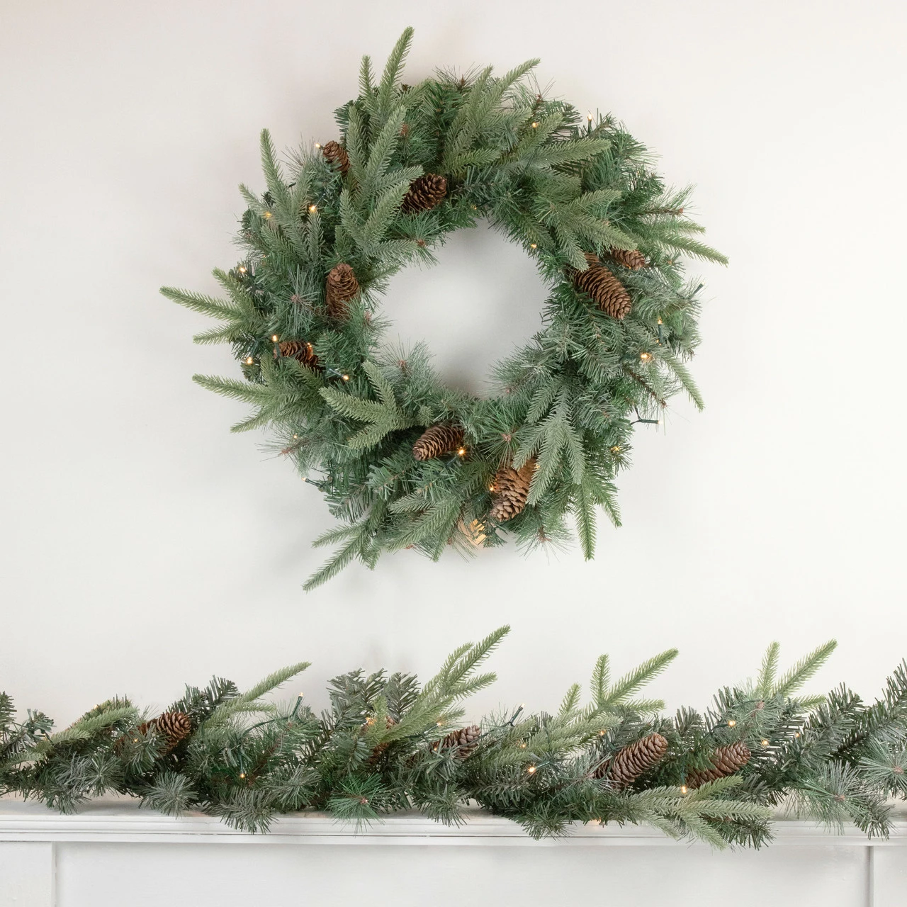 Northlight 24" Pre-Lit Artificial Mixed Pine And Pine Cone Christmas Wreath 2 Northlight 24" Pre-Lit Artificial Mixed Pine And Pine Cone Christmas Wreath - Image 2