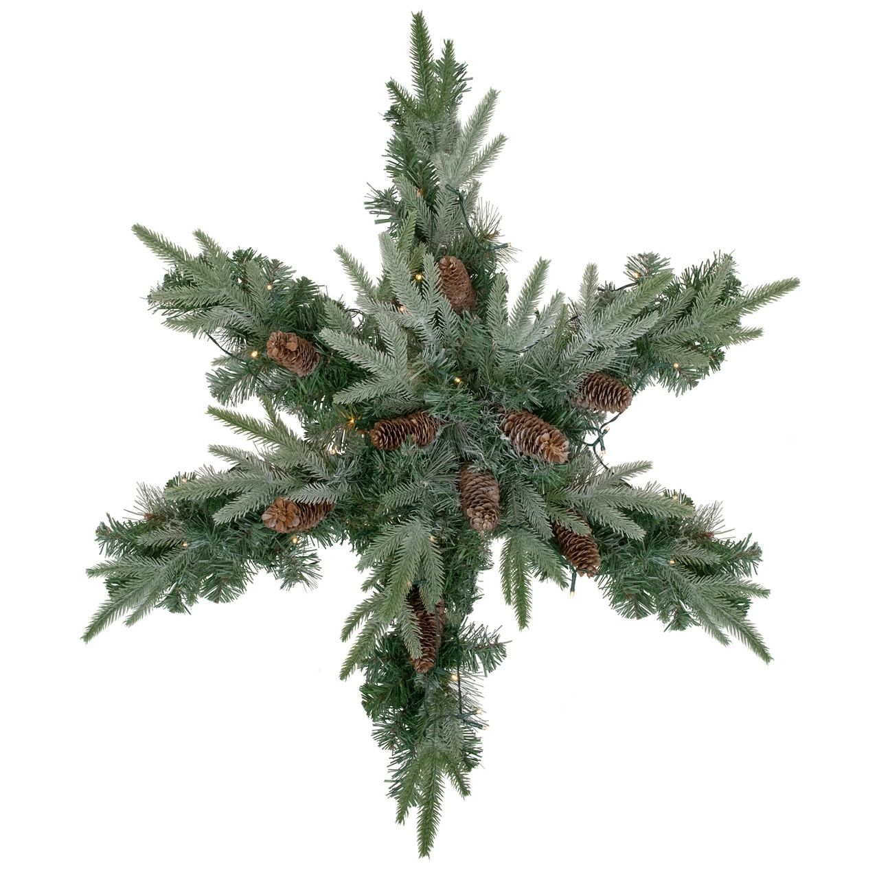 Northlight 32" Pre-Lit Artificial Mixed Pine And Pine Cone Christmas Snowflake Wreath 1 Northlight 32" Pre-Lit Artificial Mixed Pine And Pine Cone Christmas Snowflake Wreath