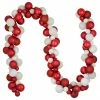 Northlight 6' Red And White 3-Finish Shatterproof Ball Christmas Garland
