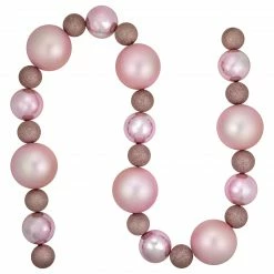 Northlight 6' Pink Shatterproof Ball 3-Finish Christmas Garland