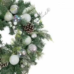 Northlight Green Pine Artificial Christmas Wreath With Berries And Iridescent Ornaments, 24-Inch -Wreaths & Garland shop northlight sm94110 2 22292.1664638995