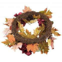 Northlight Orange And Burgundy Fall Harvest Artificial Floral And Pinecone Wreath, 22-Inch -Wreaths & Garland shop northlight sm94121 4new 82212.1664898920