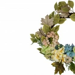 Northlight Green And Blue Floral And Gourds Thanksgiving Artificial Wreath, 22-Inch -Wreaths & Garland shop northlight sm94132 2 09136.1660325556