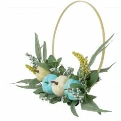 Northlight Blue Pumpkins And Foliage Thanksgiving Artificial Half Wreath, 18-Inch -Wreaths & Garland shop northlight sm94134 3 91649.1663947138
