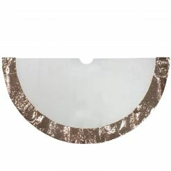 Northlight 48" Rose Gold And White Reversible Sequin Trim Christmas Tree Skirt