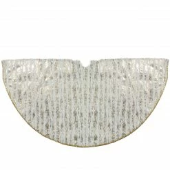 Northlight 48" Ivory And Gold Wood Grain Pattern Christmas Tree Skirt