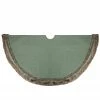 Northlight 48" Green Burlap Christmas Tree Skirt With Faux Fur Trim