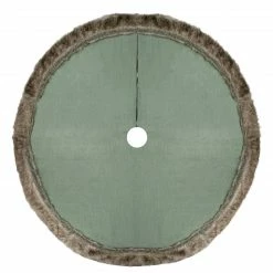 Northlight 48" Green Burlap Christmas Tree Skirt With Faux Fur Trim -Wreaths & Garland shop northlight t1190677 2 sample 17800.1665519670