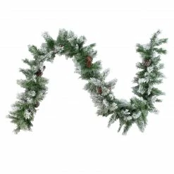 Northlight 6.75' X 12" Flocked Angel Pine And Pine Cones Artificial Christmas Garland - Unlit