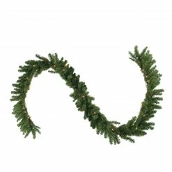 Northlight 9' X 14" Pre-Lit Canadian Pine Artificial Christmas Garland, Clear Lights